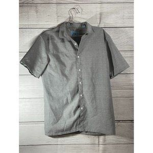 V46 - Men's Grey Short Sleeve Button Up Shirt - Size L